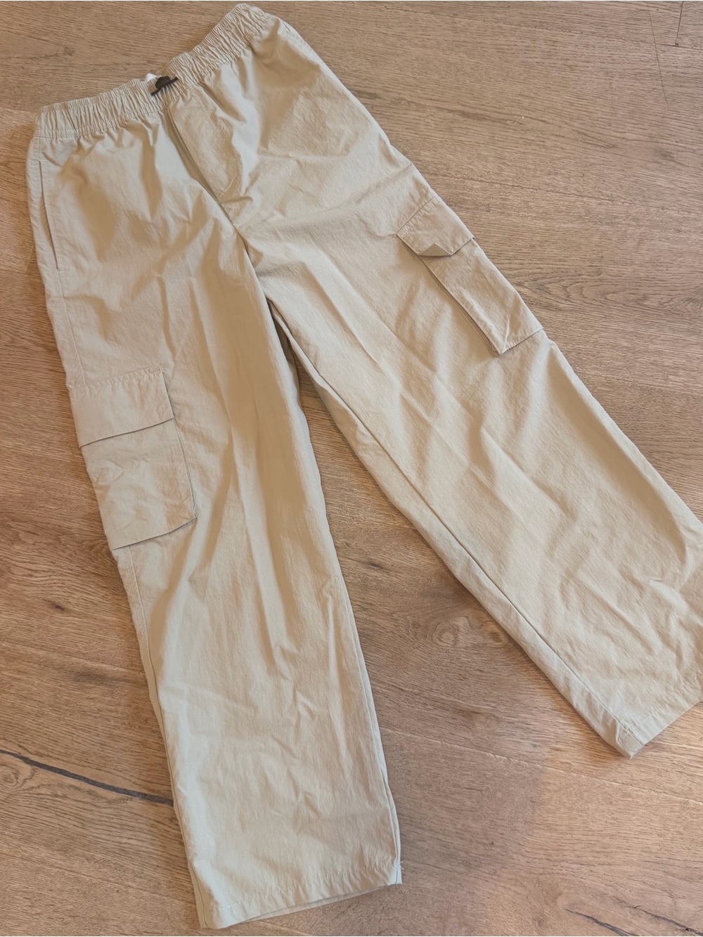 Zara Kids Beige Cargo nylon Pants with Elastic Waist